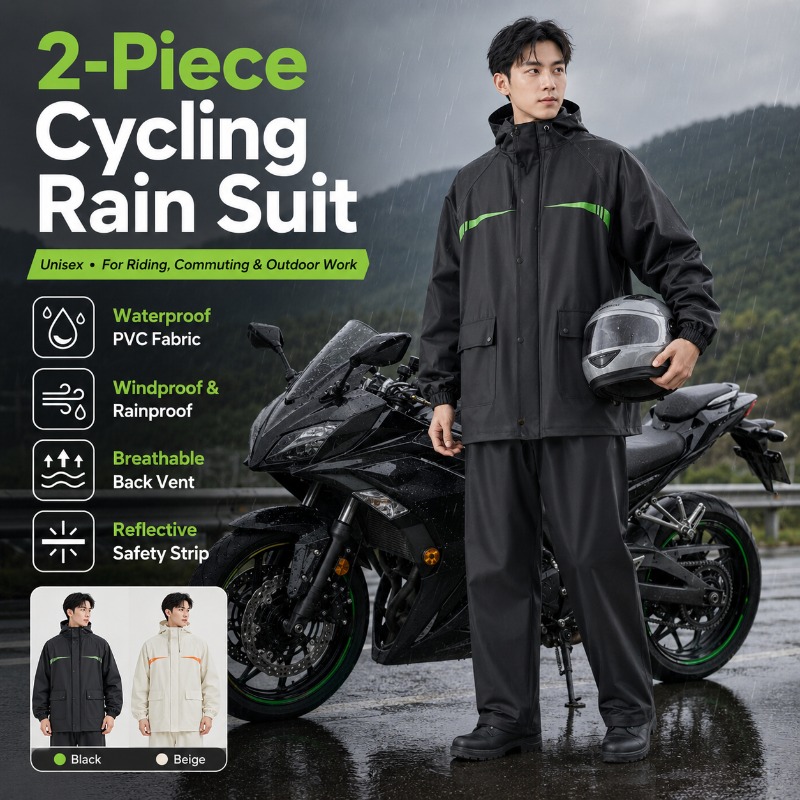 Cycling Commute In Rain - Conjunto de Chuva Impermeável Unissex de