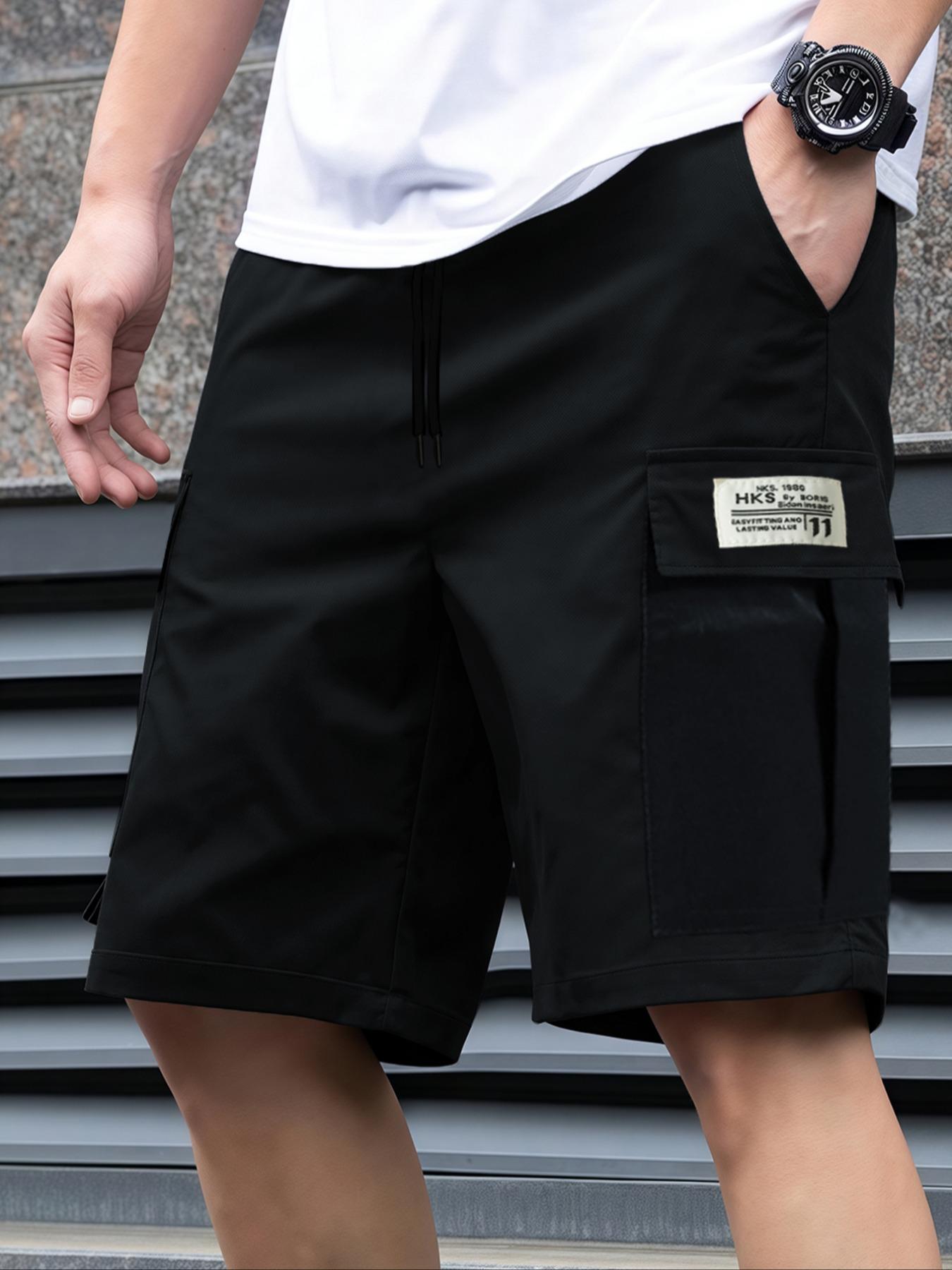 Cycling Shorts For Commute - Shorts esportivos casuais lisos masculinos, tecido